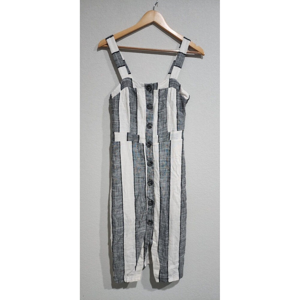 Urban Romantics size Small Women’s Black White Striped Linen Blend Dress